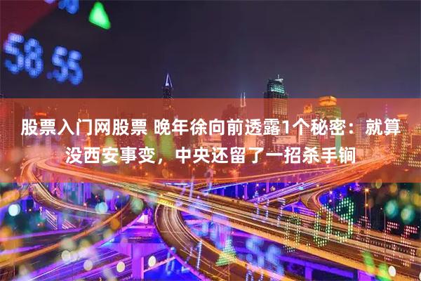 股票入门网股票 晚年徐向前透露1个秘密：就算没西安事变，中央还留了一招杀手锏